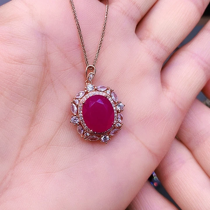 颈饰红宝石银S925镶嵌