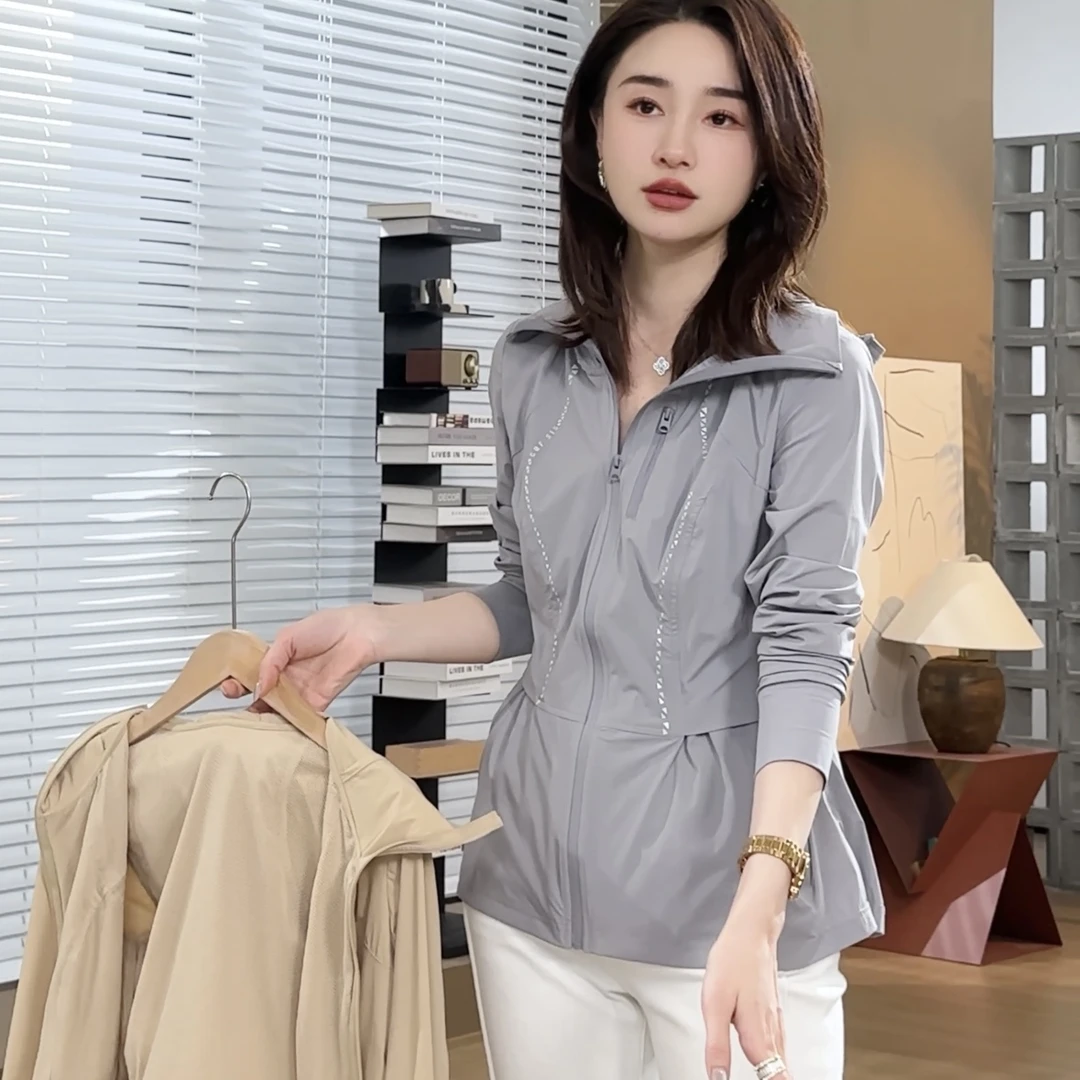 HELA AOMI“高奢防晒”连帽宽松长袖户外防晒短外套CY5BM00573