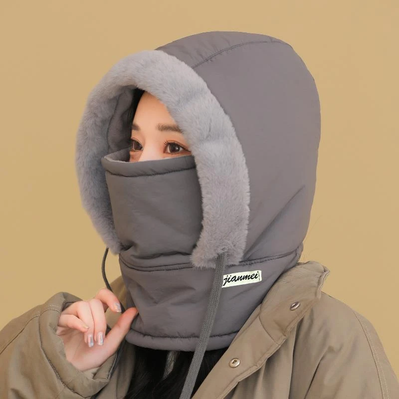 【防寒保暖】新款保暖雷锋帽加绒加厚护耳防寒围脖一体防风骑行帽