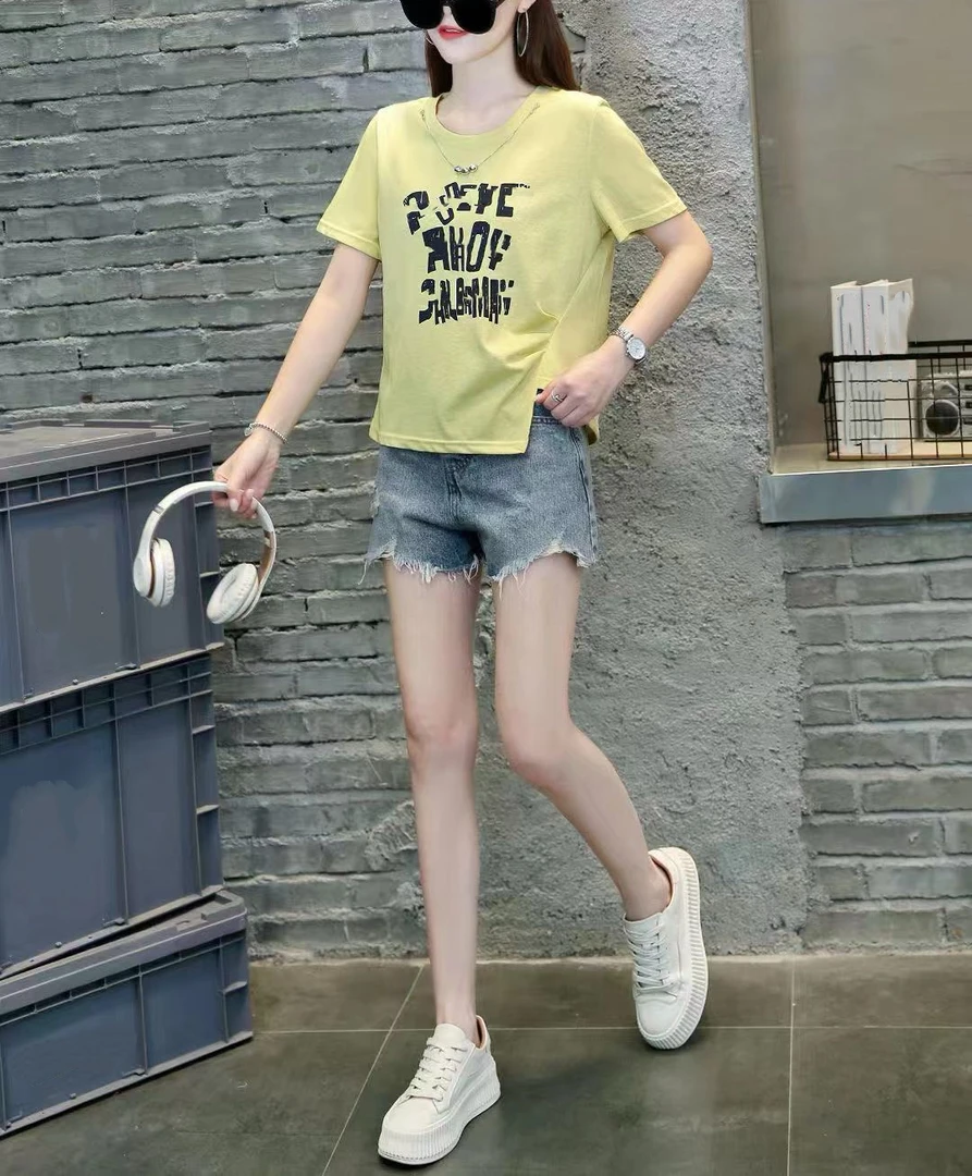 2676透气抗皱百搭短袖印花T恤