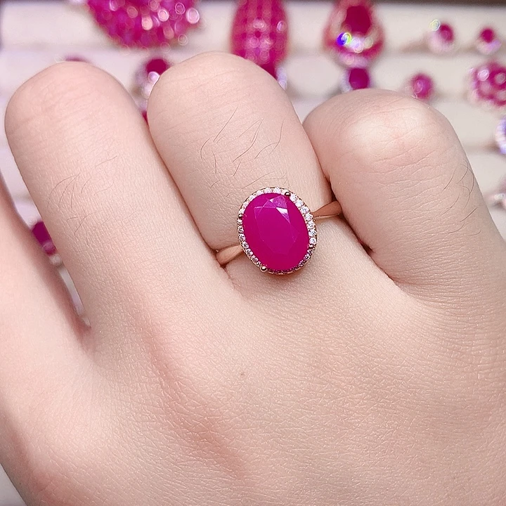 红宝石银S925镶嵌戒指