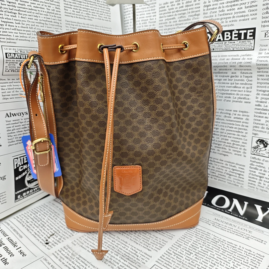 95新 Celine/思琳 抽绳水桶包/FYYW06807265/7265/修复品