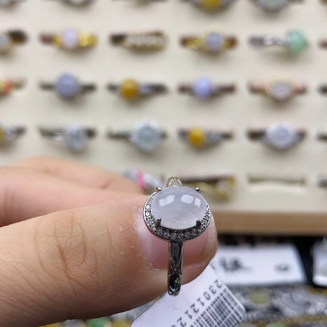 翡翠银S925镶嵌戒指