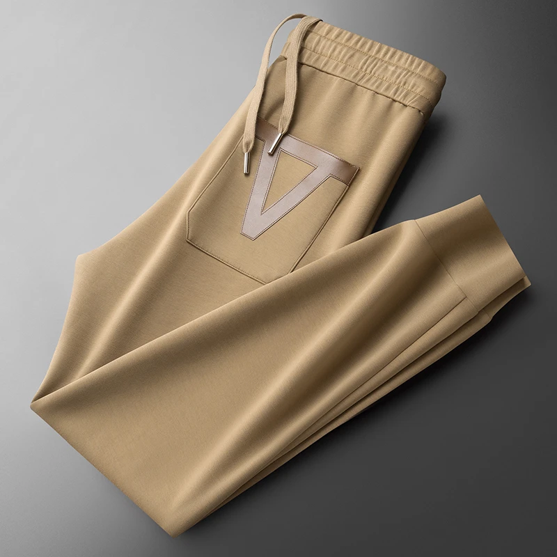 DESITASH潮牌高端莫代尔束脚时尚卫裤秋修身小脚男士运动休闲长裤