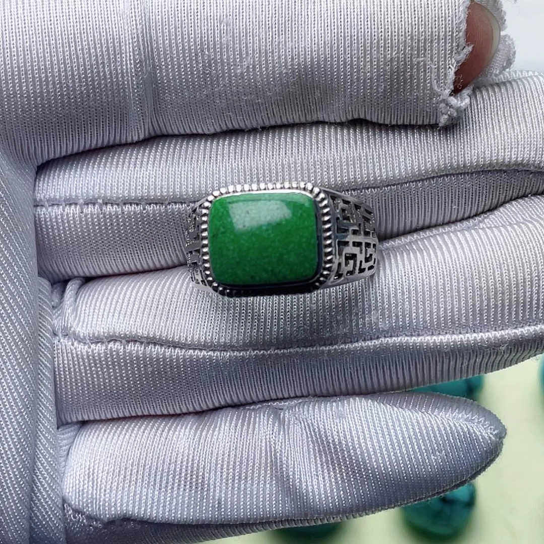 绿松石银S925镶嵌绿松石