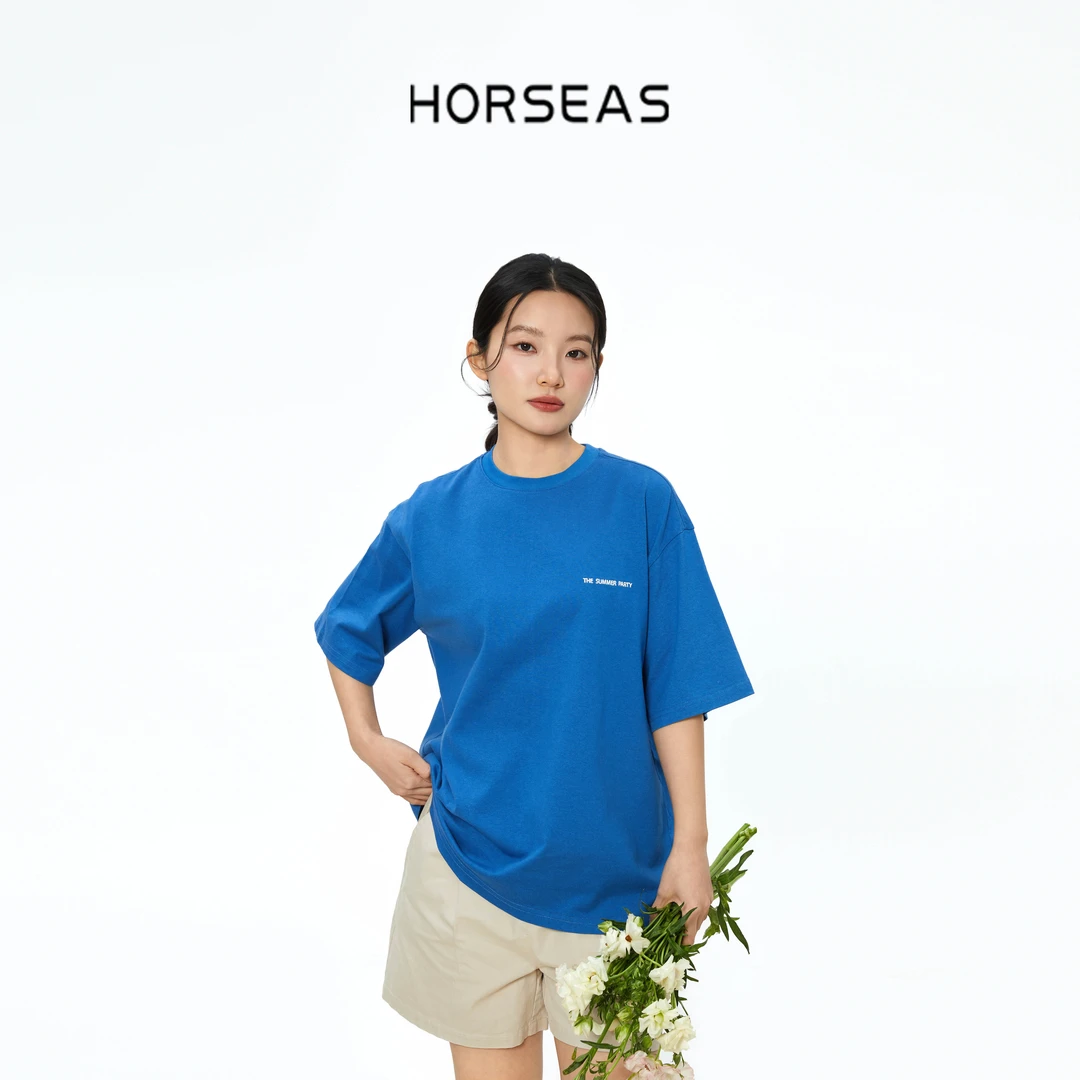 汉麻棉混纺圆领宽松慵懒趣味印花短袖男友T恤女