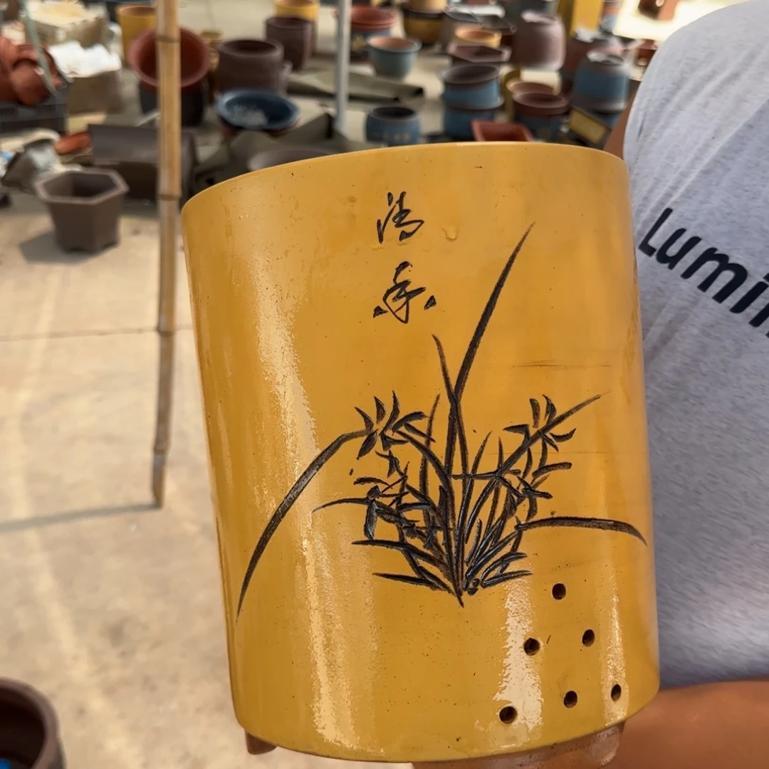 紫砂花盆口径17.22口径