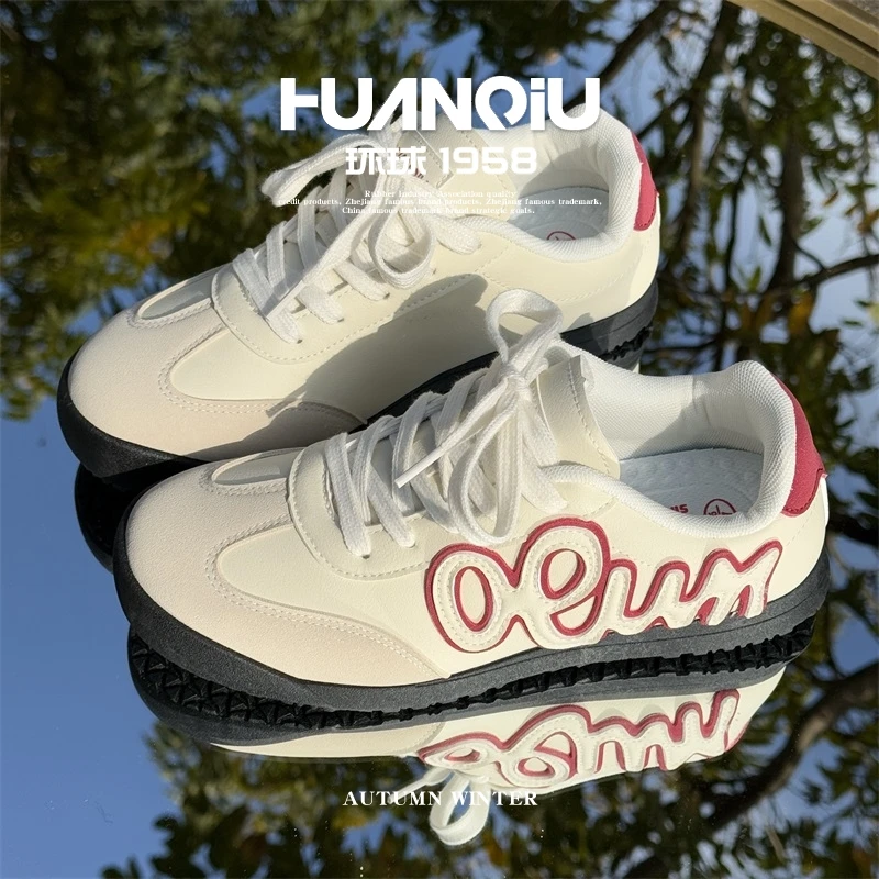 HUANQIU/环球低帮德训鞋女款春季2025新款百搭学生ins轻便运动鞋