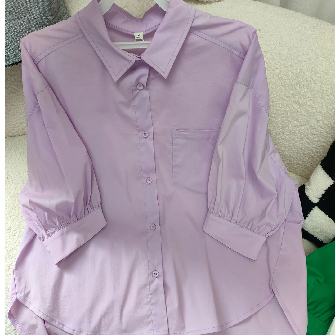 S102新款时尚翻领单牌扣衬衫AT