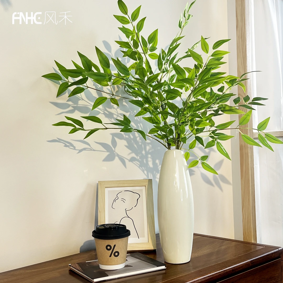 仿真南天竹假绿植树枝客厅装饰落地摆件拍摄道具餐桌花仿真竹子