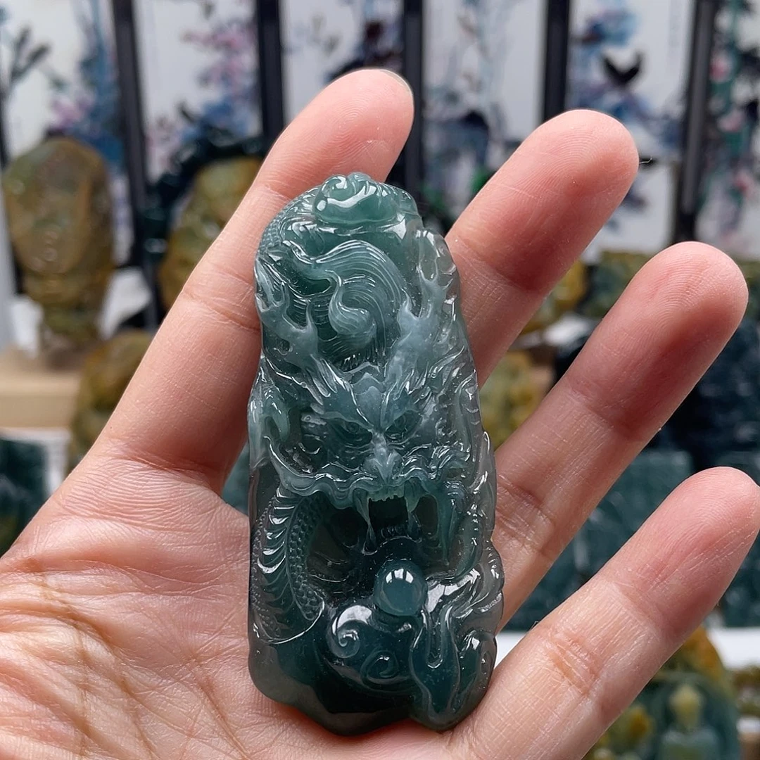 翡翠未镶嵌颈饰天然翡翠a货龙