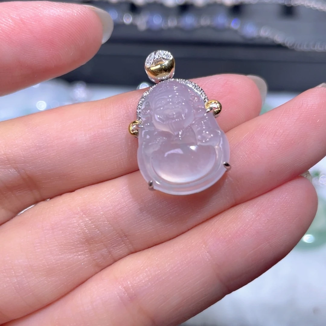 颈饰18K金镶嵌翡翠翡翠