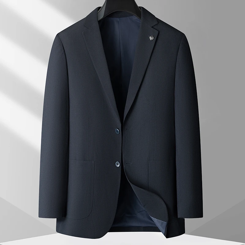 【免烫单西】平驳领单排扣西装上衣男士加大码春季商务休闲西服外套