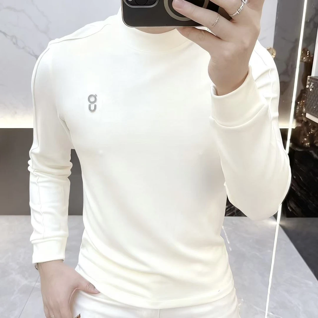 2025秋冬季新款男士卫衣加绒百搭修身圆领潮牌打底保暖长袖休闲