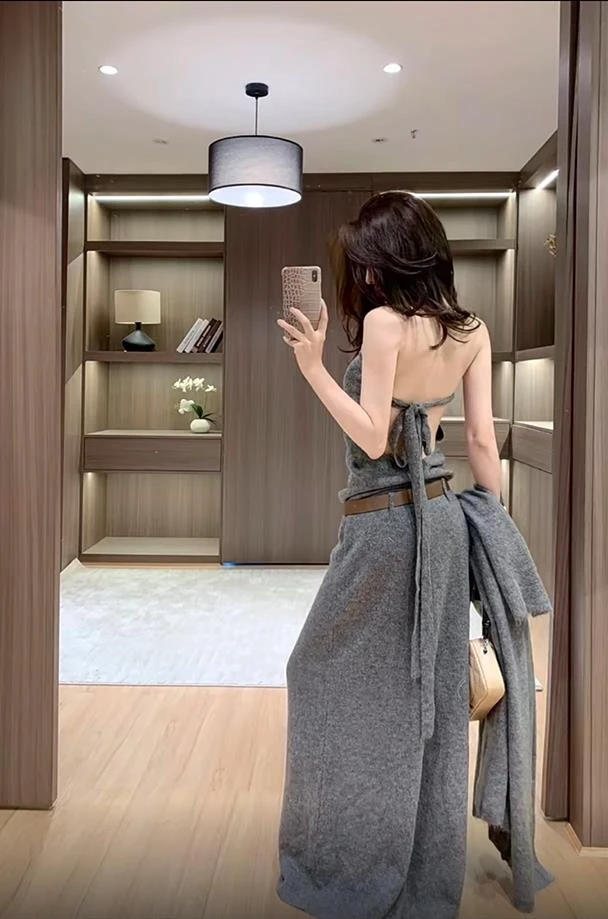 2025秋季新款巨好看的一整套女高级感气质针织连衣裙小香风套装女