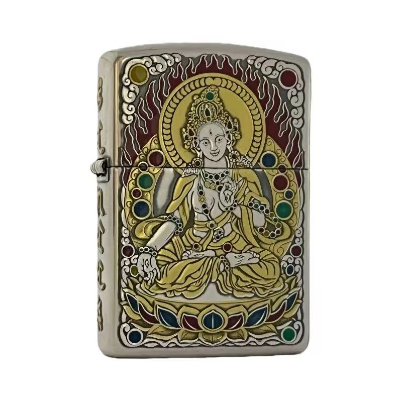 ZIPPO打火机【包银盔甲白度母】蝎子五面多色正品防风送长辈 DYJ1