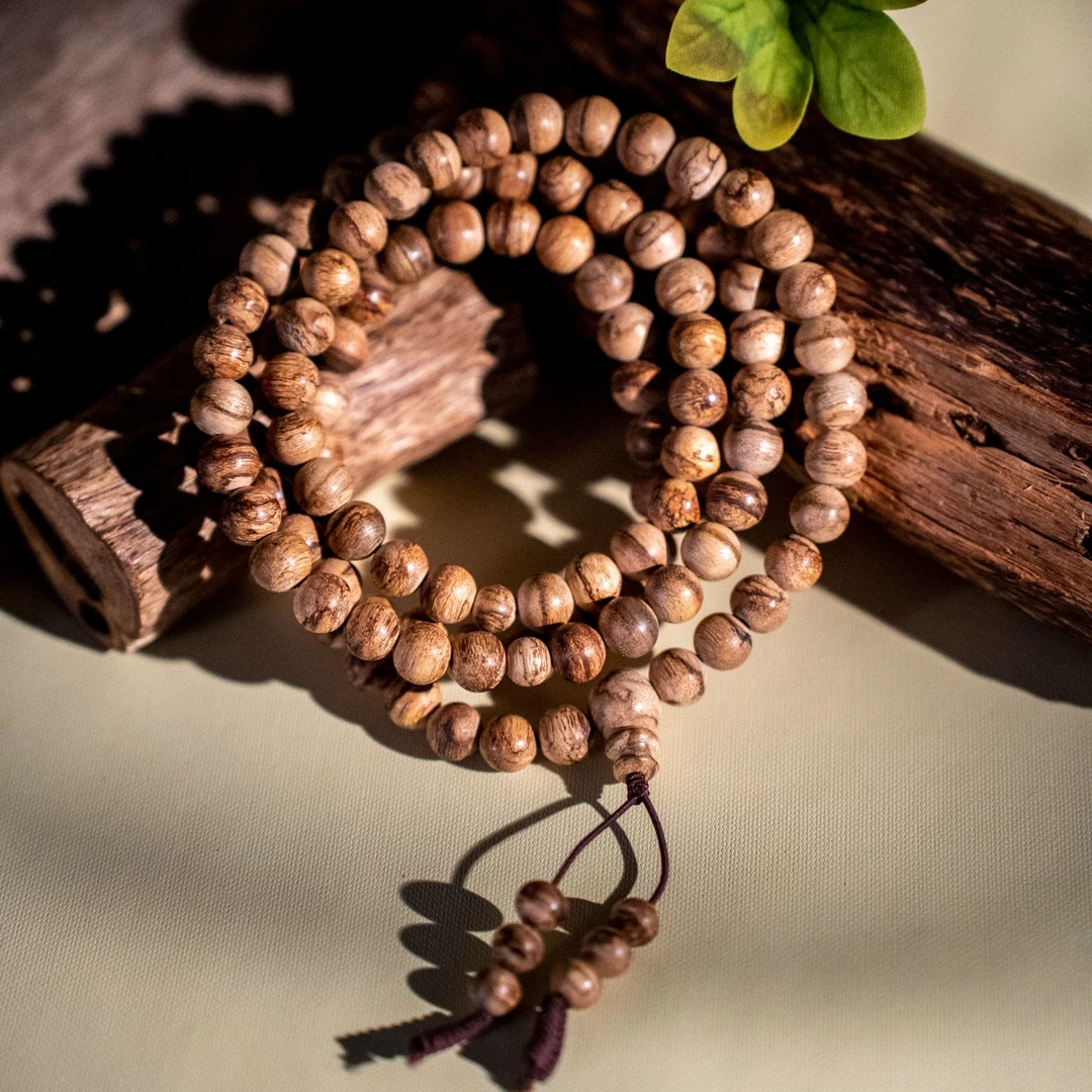 沉香【江苏工美专属】天然野达拉干花珠多圈沉香手串-293*0922