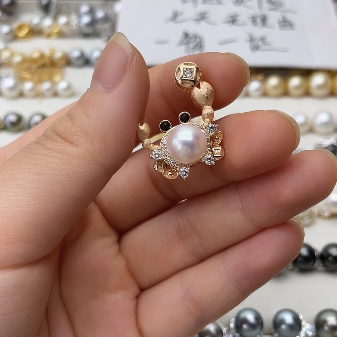 海水珍珠银S925镶嵌吊坠(不含链)