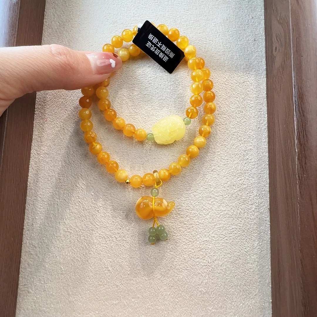蜜蜡未镶嵌手链蜜蜡6.3mm