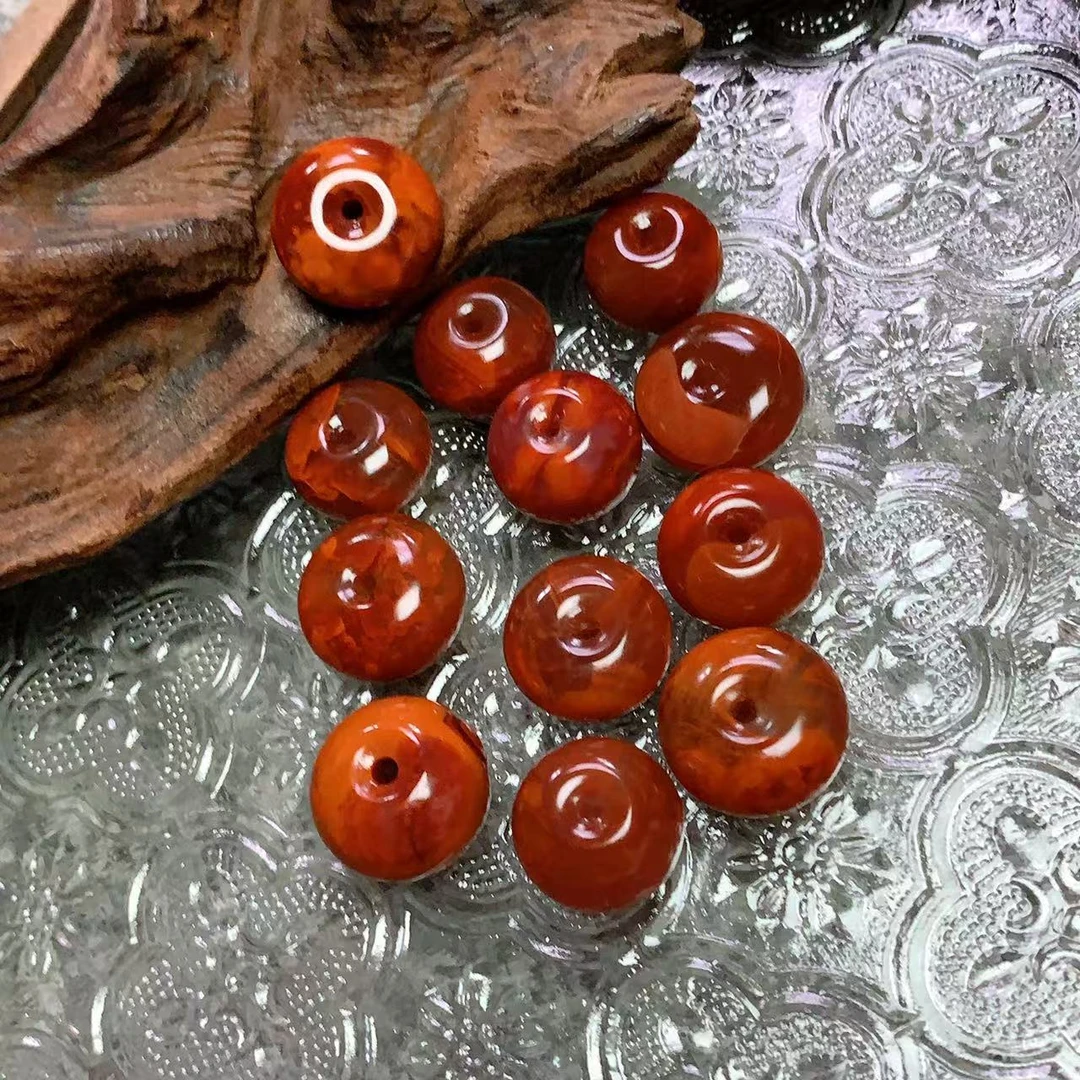 【鼎利源】南红四川瓦西高货火焰牛血红平安扣配饰（多样式发其一）