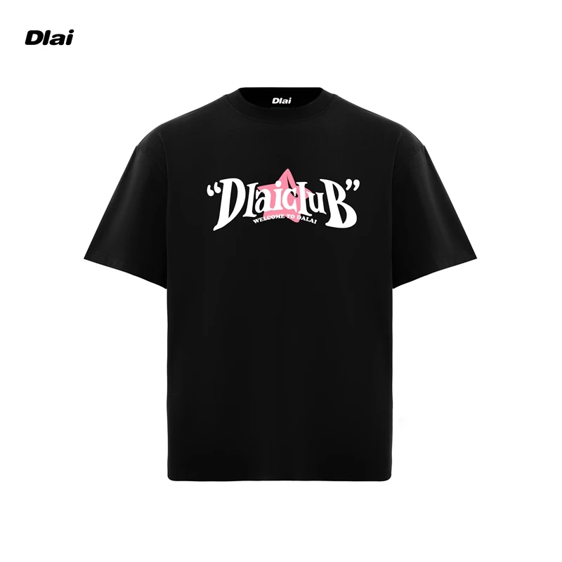 DLAI（DLAICLUB）国潮重磅纯棉男女同款t恤美式短袖25新款胶浆