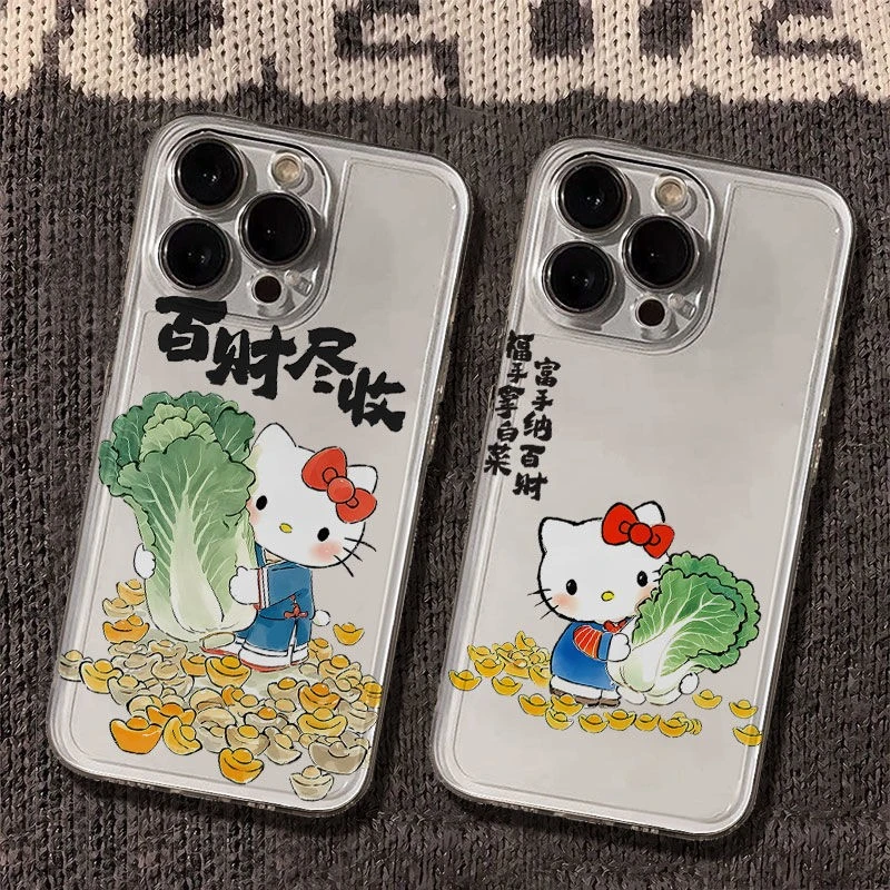 KT猫百菜尽收太空手机壳适用于苹果16透明iphone14手机壳1512pro