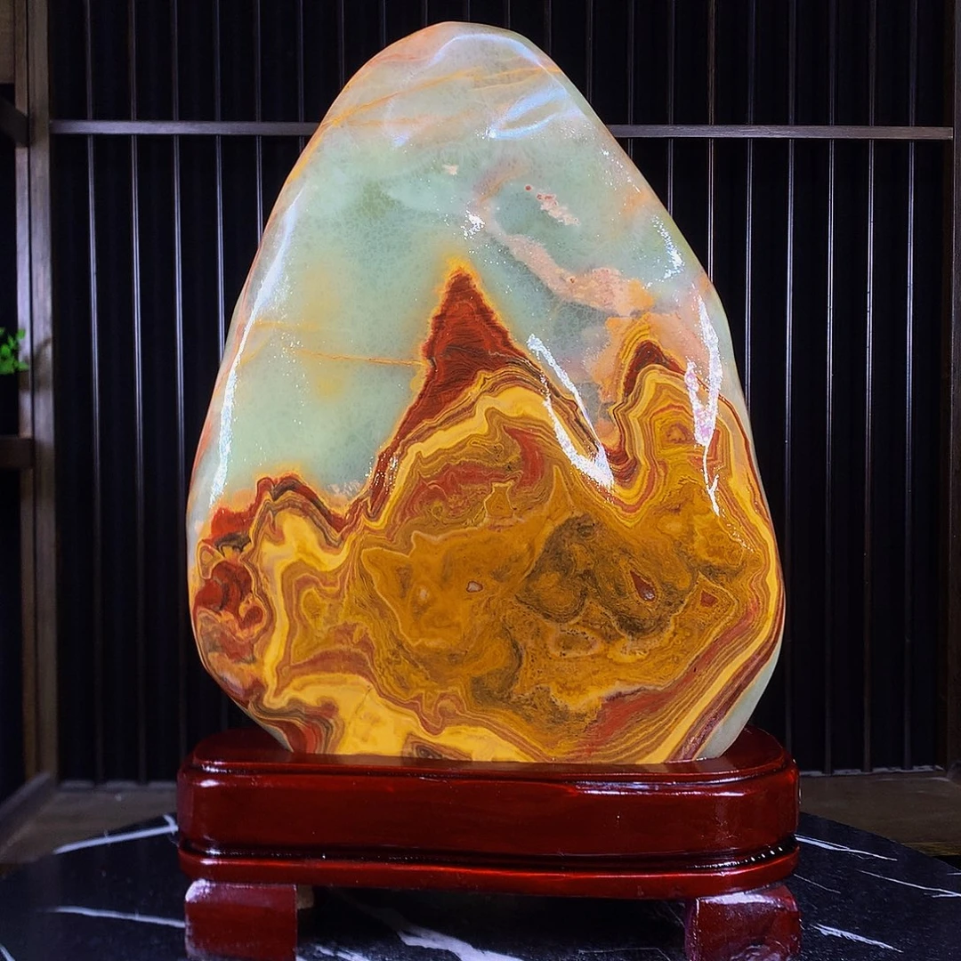 张***仙玉中东伊朗古青原石摆件