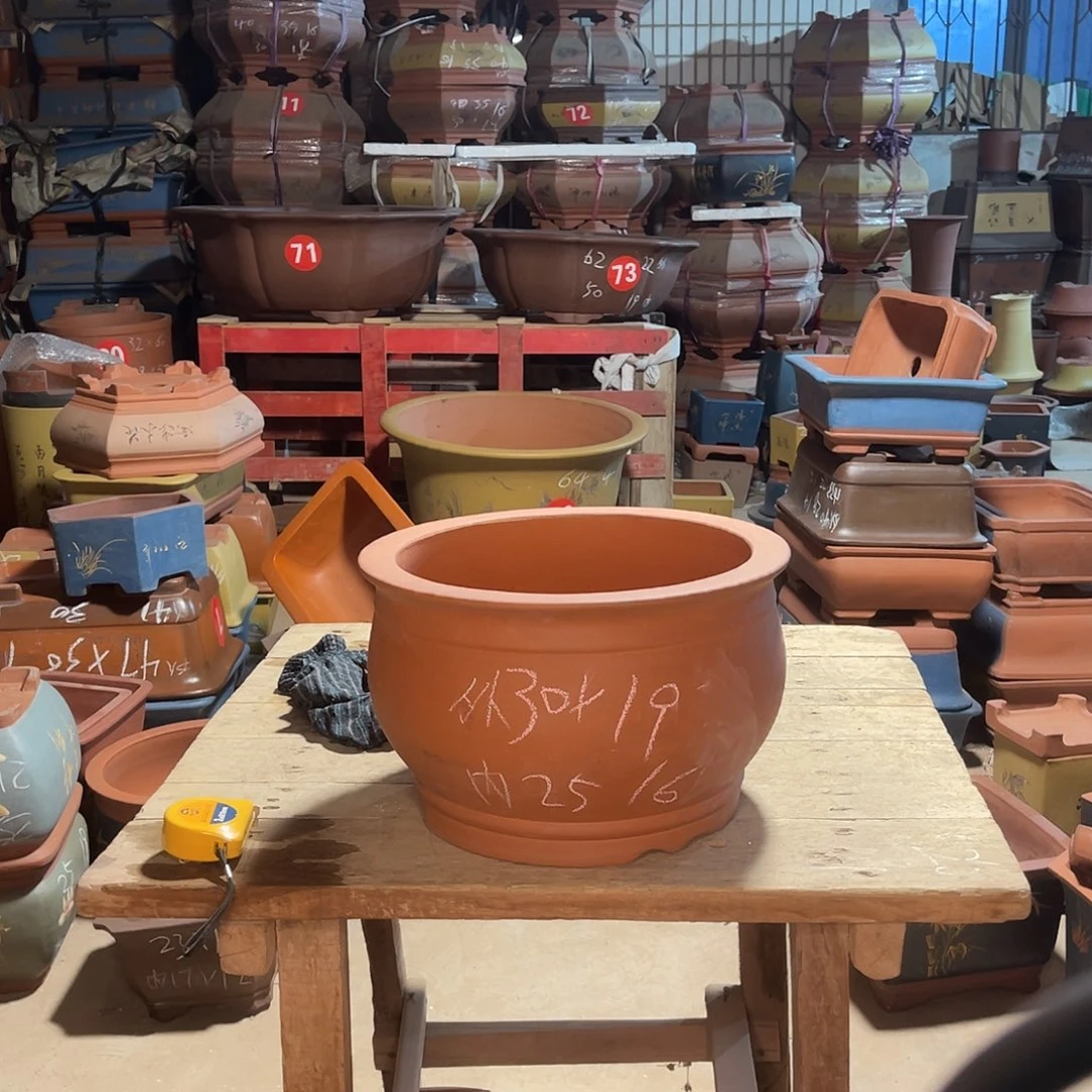 紫砂花盆金鱼缸盆一个