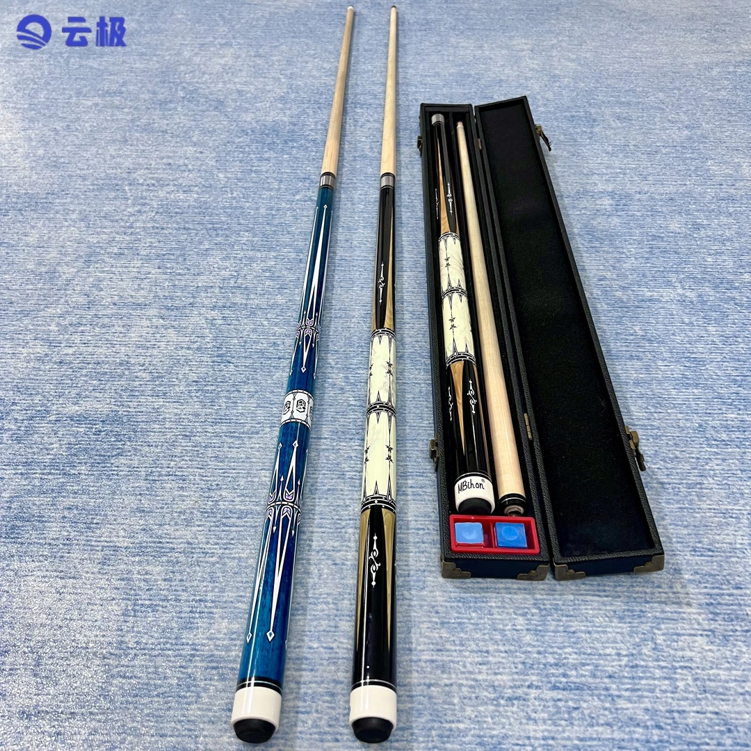 竹纹台球杆1/2分体手工枫木小头杆波茨大头杆中式黑八九球桌球杆