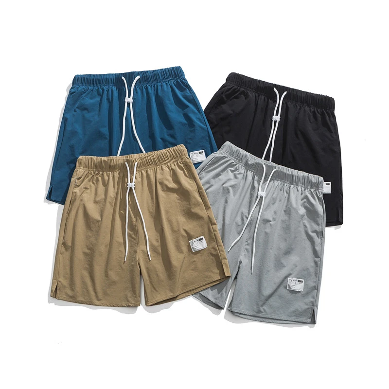 K89夏季锦纶弹力潮牌港风复古简约高街百搭休闲直筒运动短裤