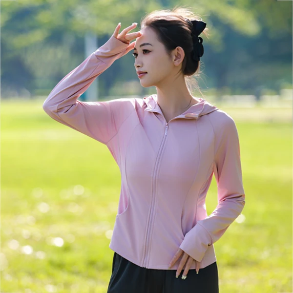 YL789夏冰凉感透气薄款连帽修身防紫外线防晒衣户外连帽防晒衣