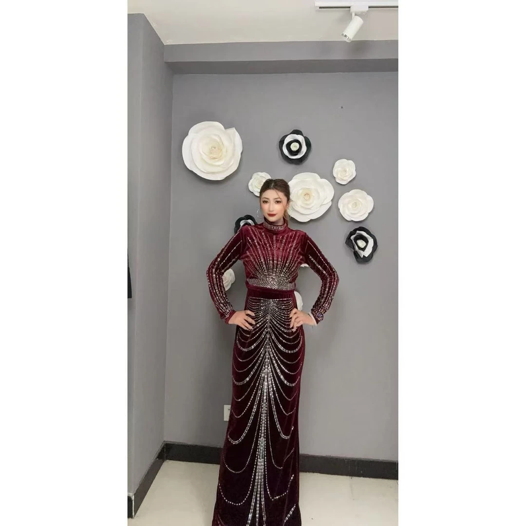 3588-2【包邮】秋季新款丝绒烫钻重工两件套套装