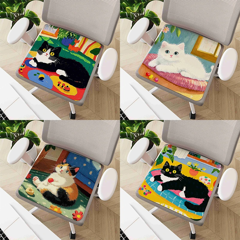 卡通可爱夏季冰丝椅垫家用办公室透气防滑坐垫学生宿舍透气屁垫子