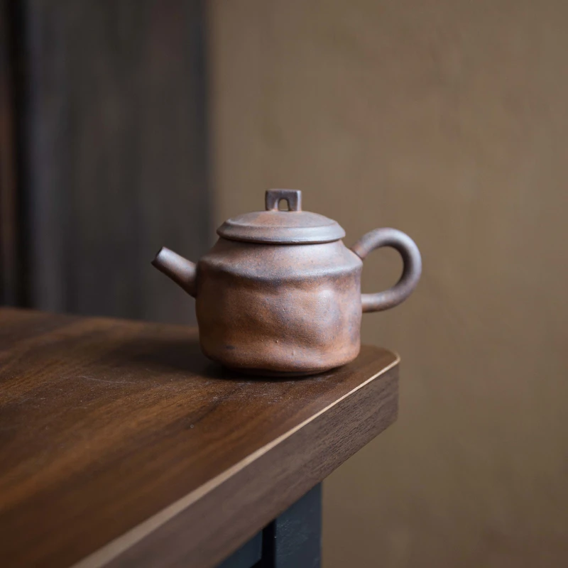 【老岩泥】粗陶山丘钟壶.1618.粗陶老岩泥中式茶壶泡茶器.SL