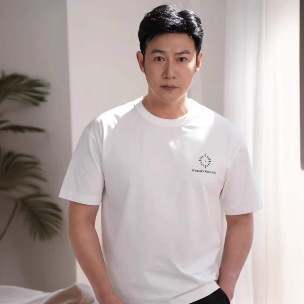 仓石一树陆毅同款短袖T恤男夏季新款潮流印花宽松百搭半袖上衣服