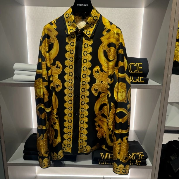 未使用 VERSACE/范思哲 国内现货/男士桑蚕丝老花衬衣