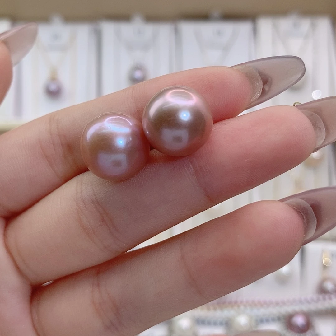 银S925镶嵌淡水珍珠耳饰海*?