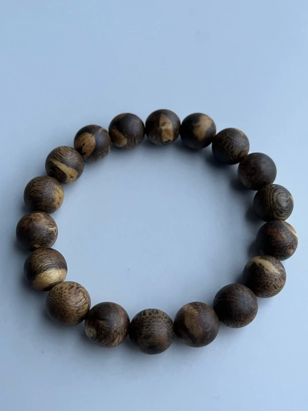 绿棋楠沉香手串1.2规格虎斑圆珠，重14克