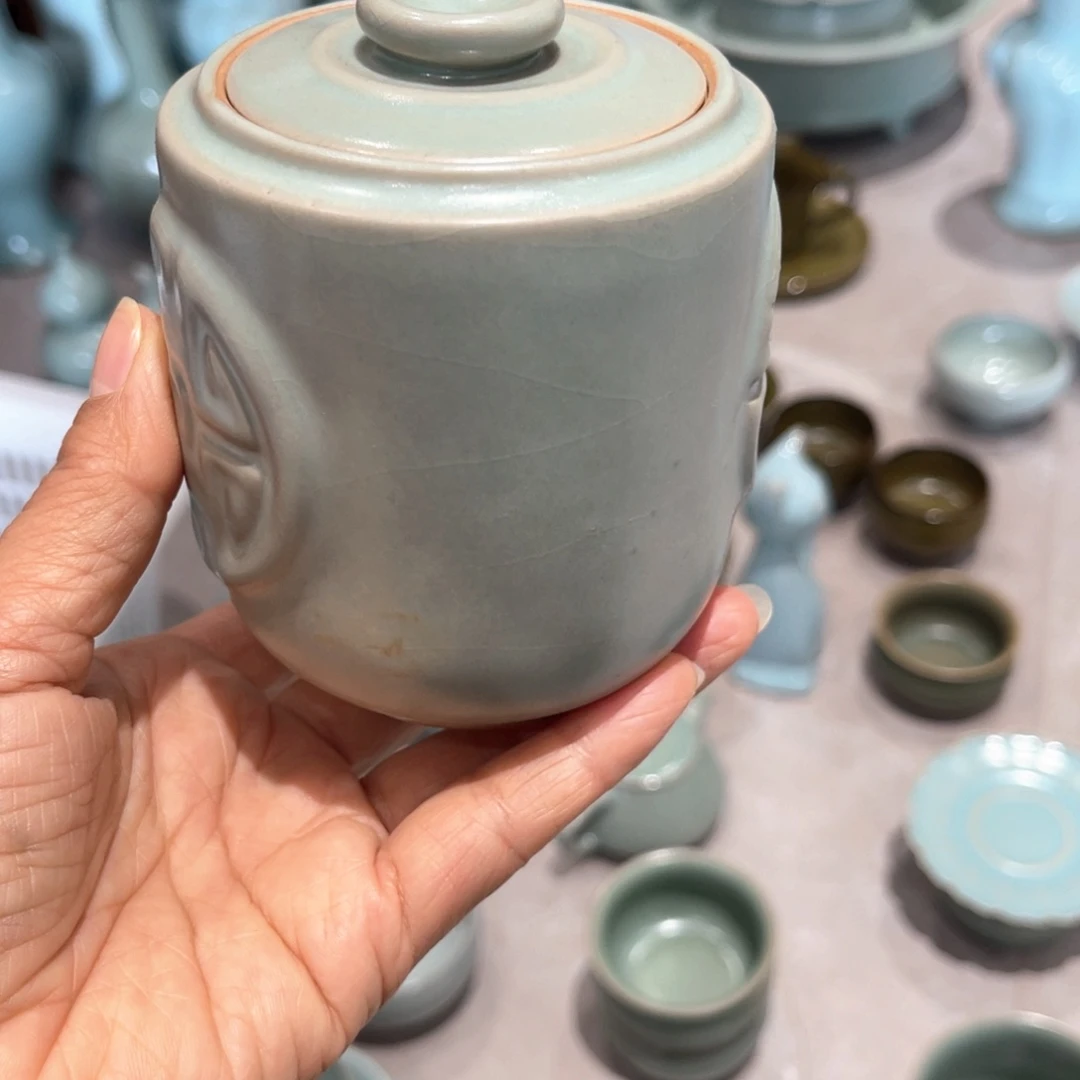 瓷杯子仿古的大瑕介意勿拍把