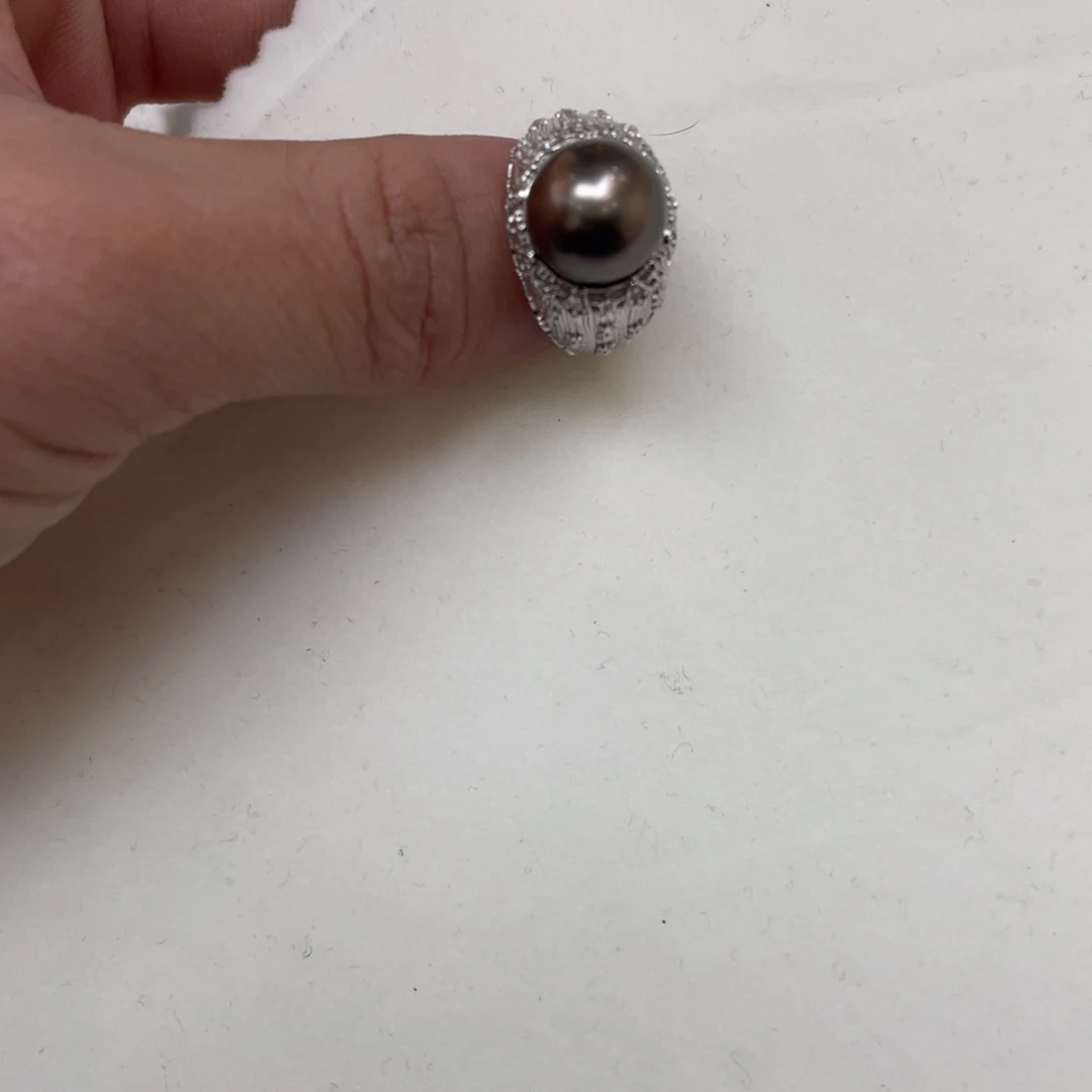 海水珍珠银S925镶嵌吊坠(不含链)