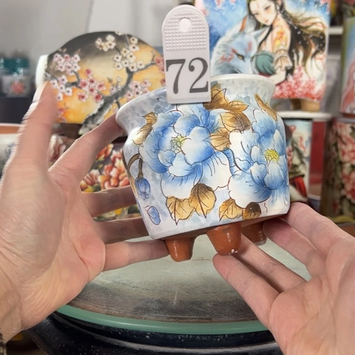 满38包邮景德镇手绘花盆