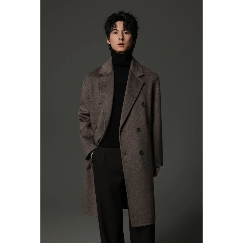 【高定系列】双面100绵羊毛中长款大衣男女同款宽松休闲外套潮FLDSS