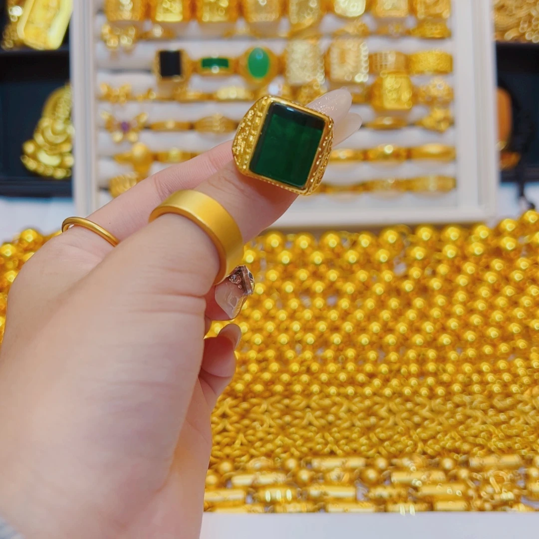 合金合金绿宝戒指
