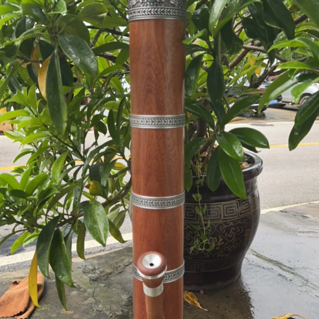 缅甸香花梨九道复古窟大号水烟筒高度78-外径9.5-内径7.8