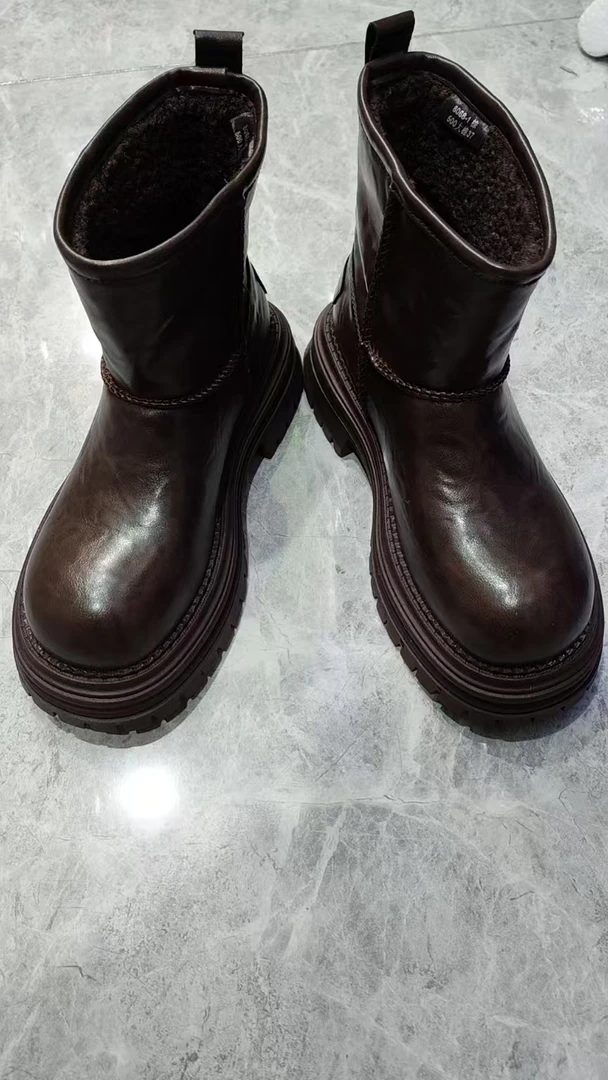 百搭复古圆头马丁短靴新款短筒女靴39068