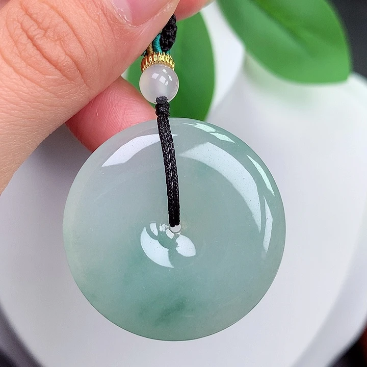 颈饰未镶嵌翡翠平安扣 34.4x5.7mm