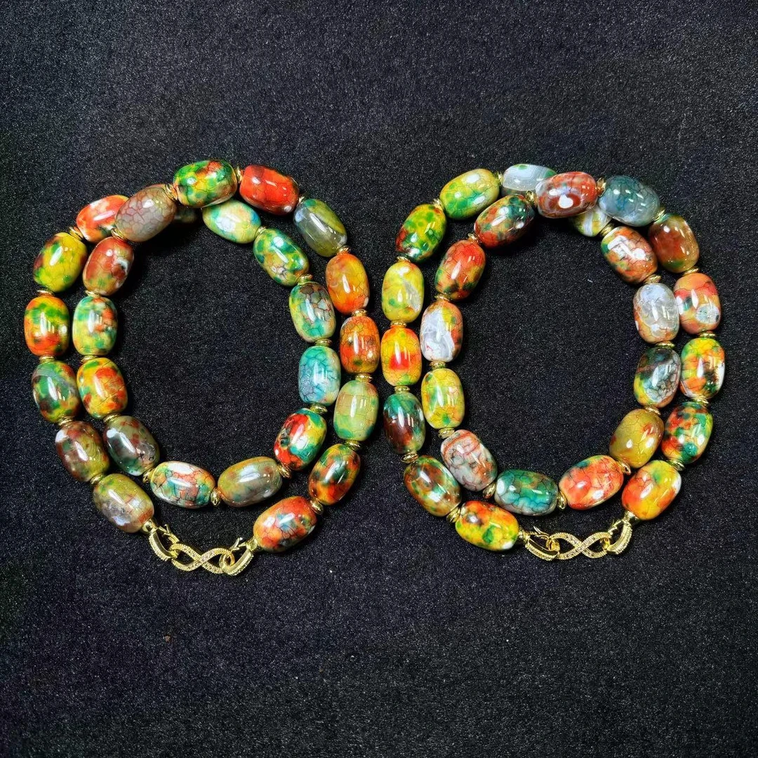 S6983【福嘟嘟】灵碧健忘石玛瑙桶项链-送礼佳品-多样性发一件