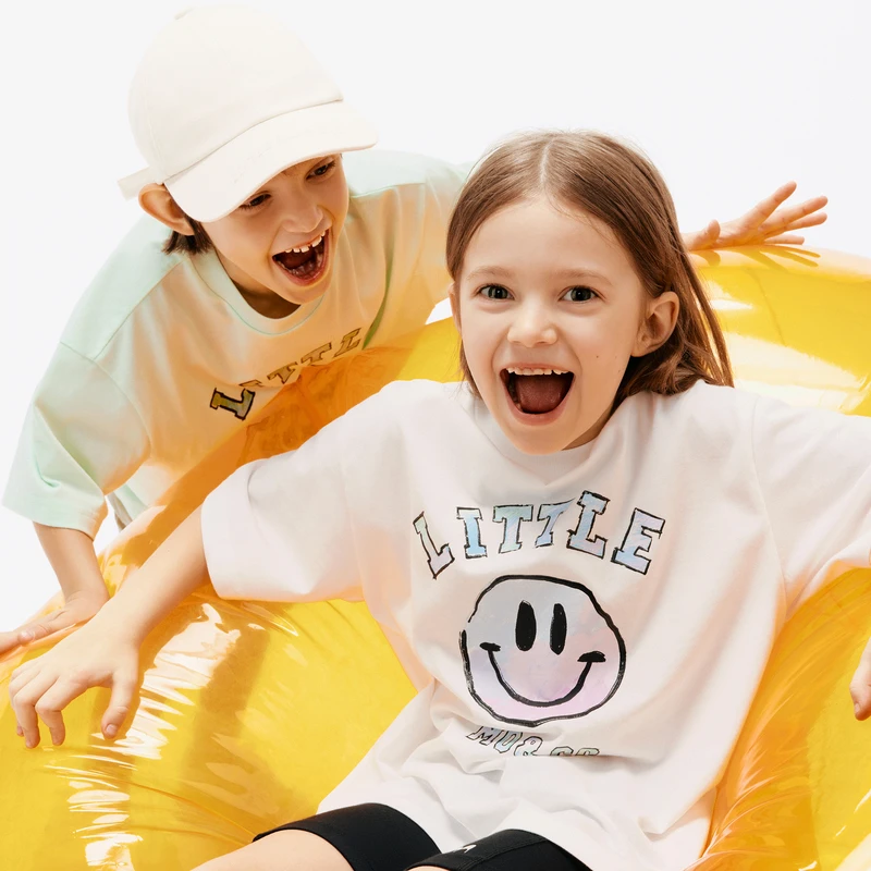 littlemoco童装夏新款男女童吸湿速干衣短袖印花T恤#KBD2TEET03