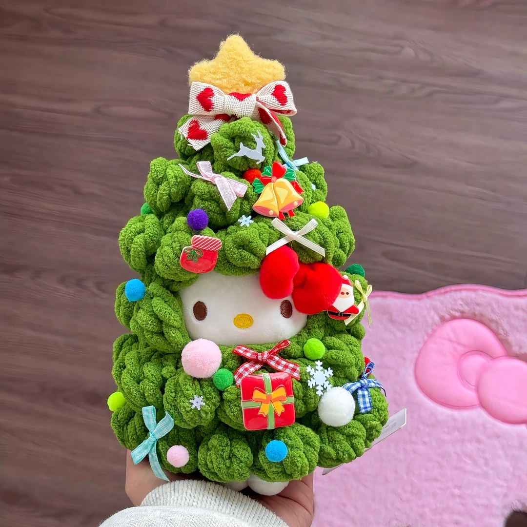 新款超萌可爱圣诞树kt包包挂件玩偶挂饰秋冬公仔钥匙扣送闺蜜礼物
