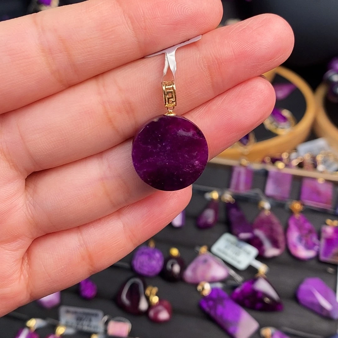 苏纪石（舒俱来）18K金镶嵌吊坠